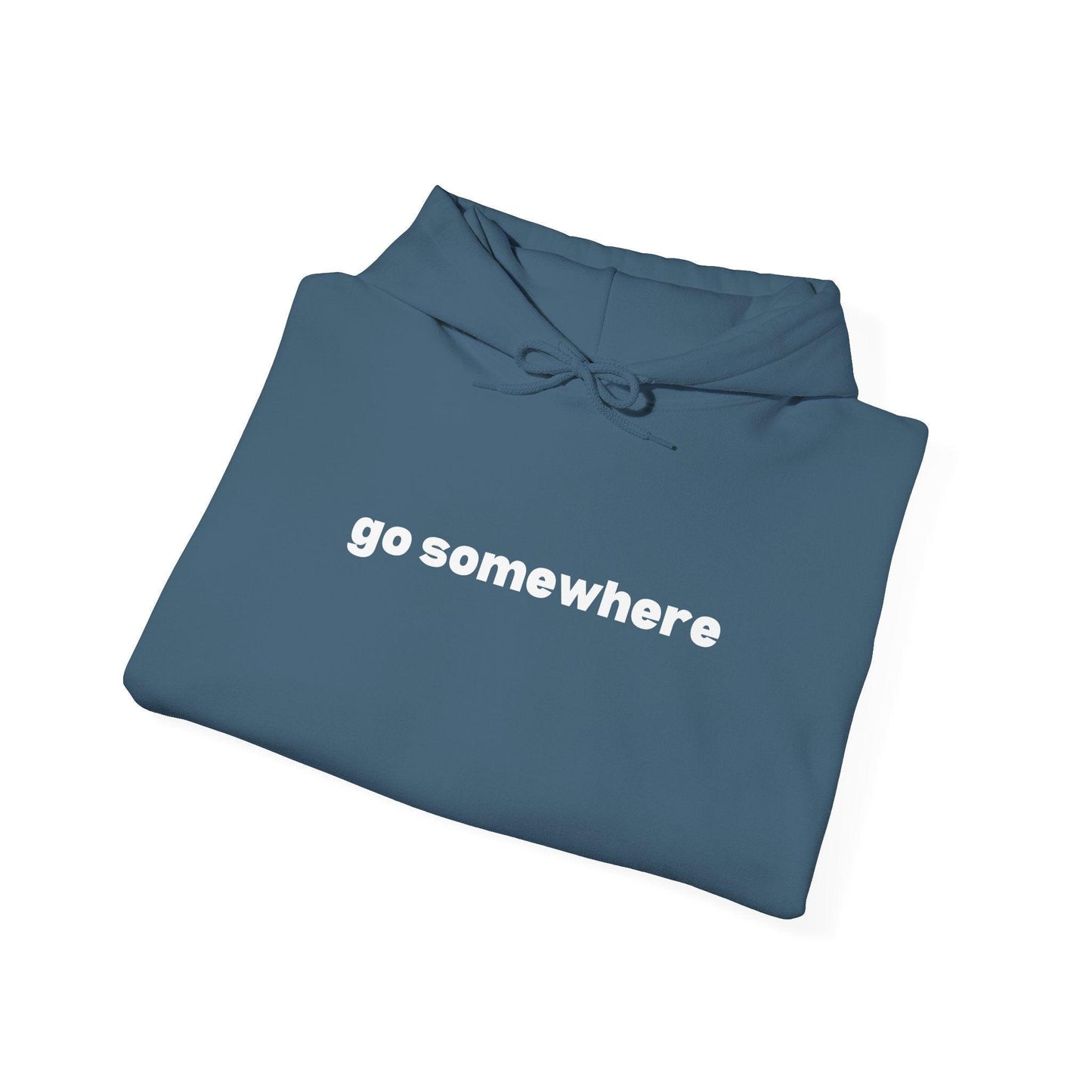 go somewhere hoodie (indigo blue)